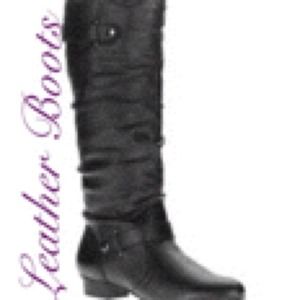 Black leather boots