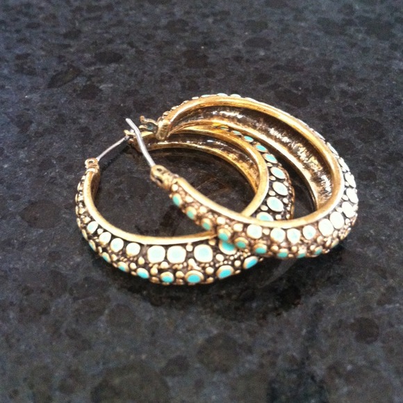 Gold & turquoise earrings