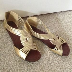 Audrey Brooke Gold Gladiator Sandals