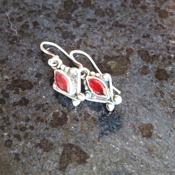 Sterling and garnet earrings