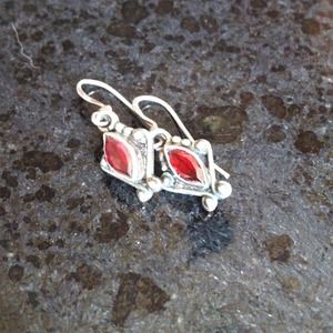 Sterling and garnet earrings