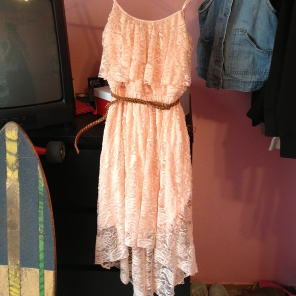 High-low dress.