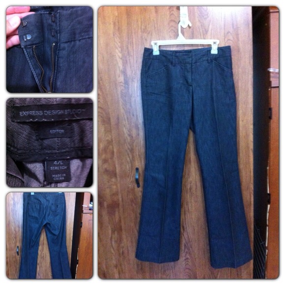 Express pants gray jean material Size 4 long