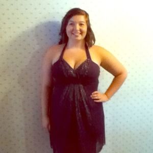 Purple halter top dress.