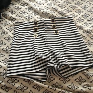 High waisted striped shorts