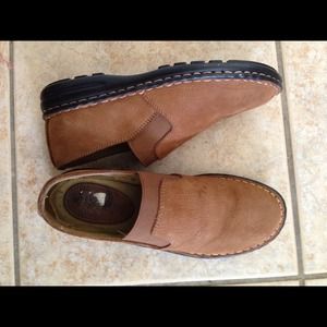 Leather upper suede feel on outside loafers!