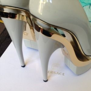 Versace 16cm open toed pumps. Fairly new
