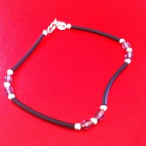 Black leather bracelet