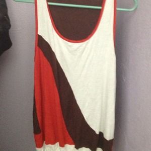 Orange brown and white summer shirt