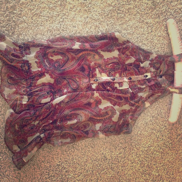 Sheer paisley multicolored shirt