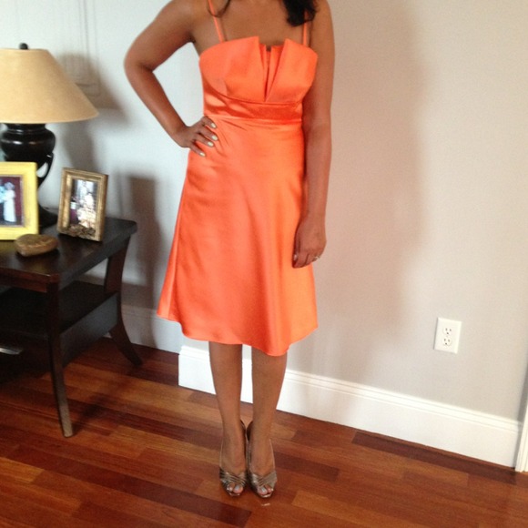 Apricot colored cocktail dress