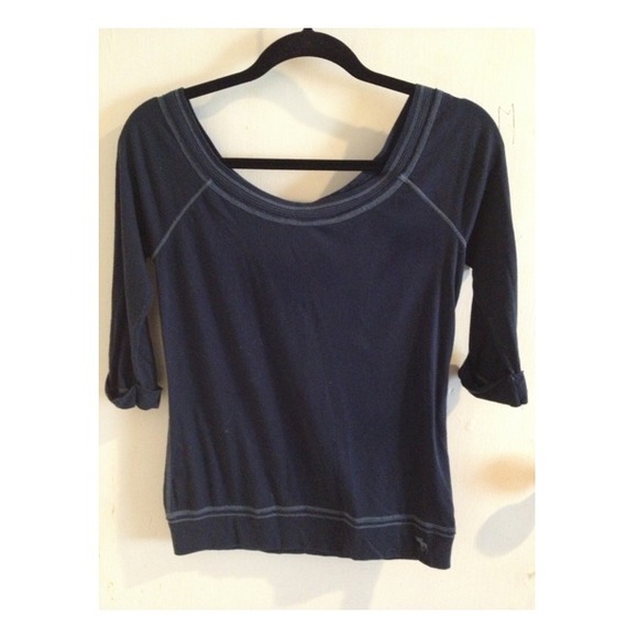 Sheer Navy 3/4 Sleeved Shirt