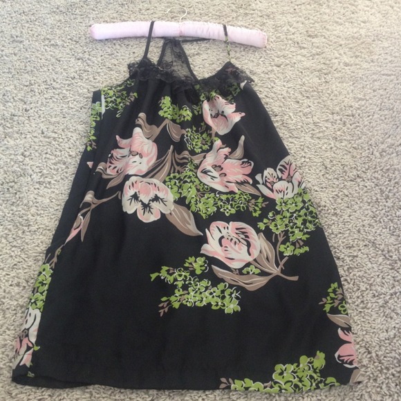 Black flowered dress