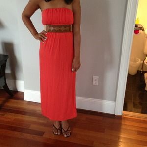 Deep peach summer dress