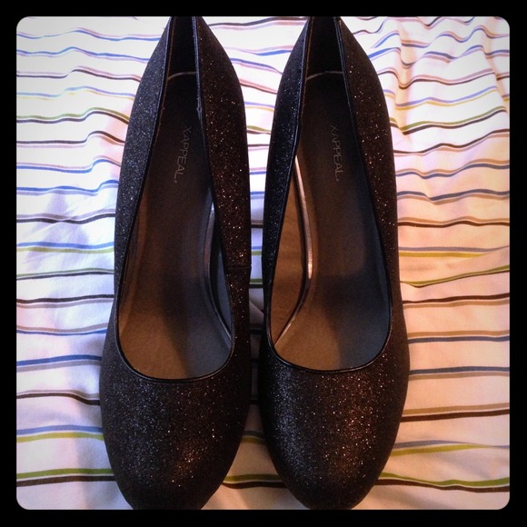 Black high heel shoes