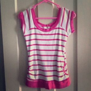 Cute pink and white striped shirt