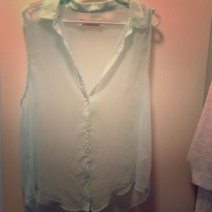See through Abercrombie and Fitch button up blouse