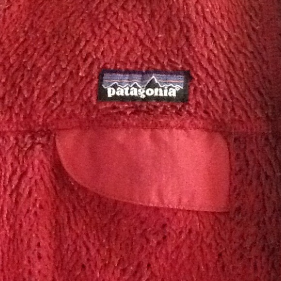 Patagonia Maroon Fuzzy Fleece Zip-up Jacket