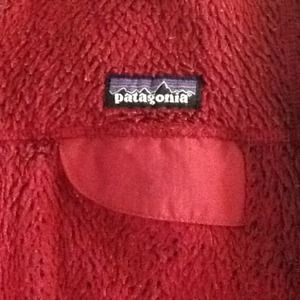 Patagonia Maroon Fuzzy Fleece Zip-up Jacket