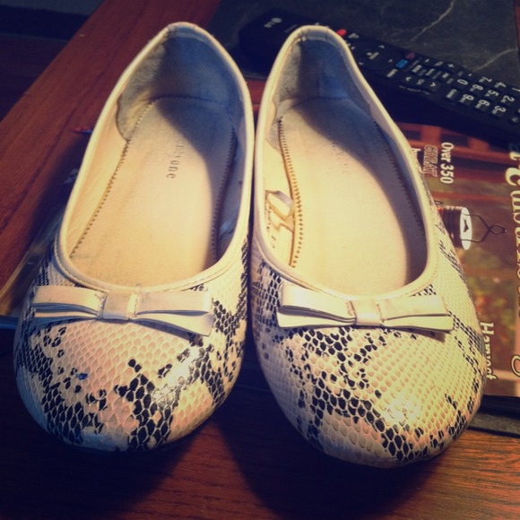 Snake skin flats.