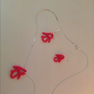 Initial necklace and earring set