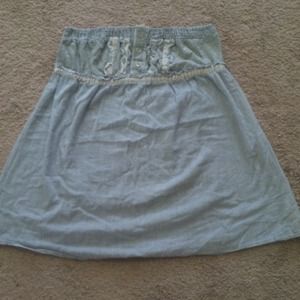 Blue and white striped tube top