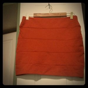 Burnt orange mini skirt