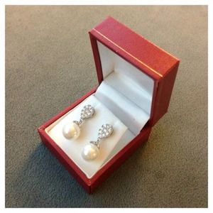925 Sterling Silver White Pearl Earrings