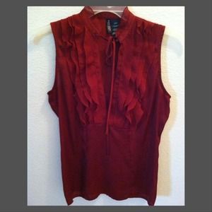 Beautiful red ruffled top!!!!!!!