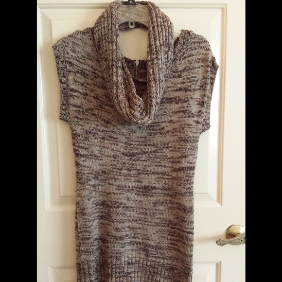 2 Piece Brown Cowl Neck Dress