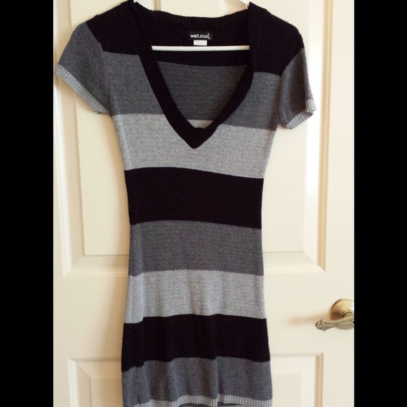 Wet Seal V-Neck Sweater Dress