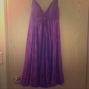 Purple glam halter dress!