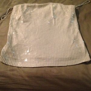 Sequin tube top white