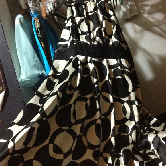 Black and off white dress