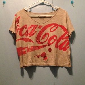 X-Small coca-cola off the shoulder slide shirt