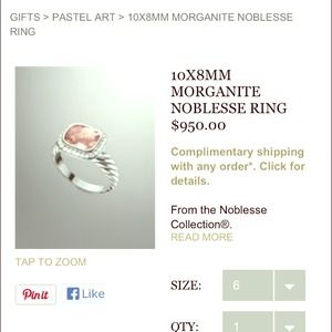Sold ⛔⛔David Yurman morganite noblesse ring