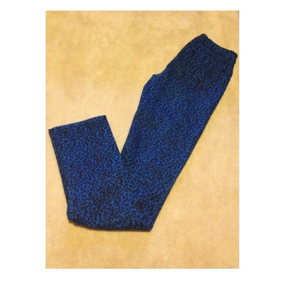 Blue/Black Cheetah Skinny Jean