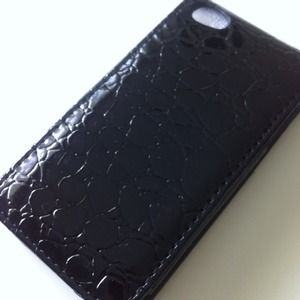 Black crocodile iPhone 4/4s case