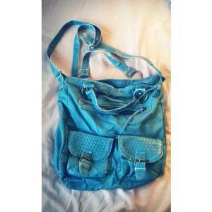 Turquoise slouch shoulder bag