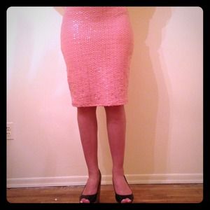 Peach knee length skirt