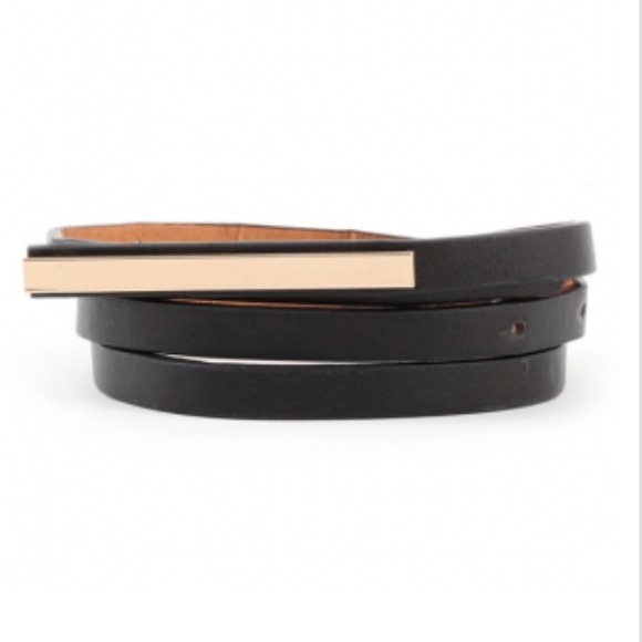 Skinny mini metal mirrored belt