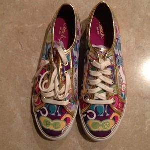 Bundled Coach Multicolored Sneakers w/ gold trim