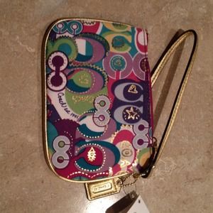Coach multicolored wristlet