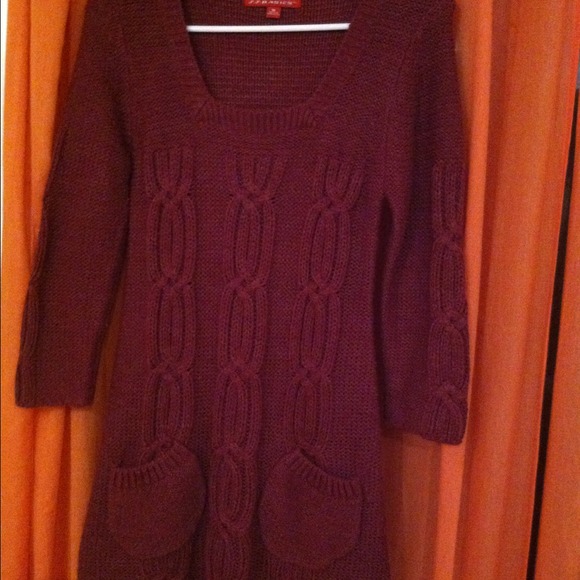 maroon cable knit sweater dress