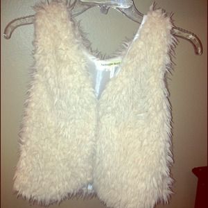 Off white short fur vest