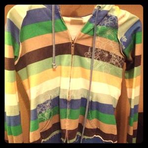 Multi colored zip up jacket