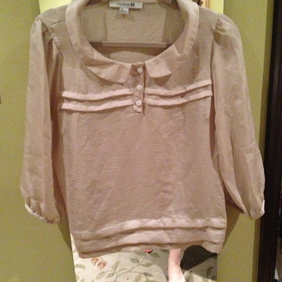 Beautiful Silk type Cream Blouse