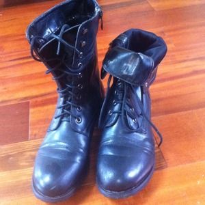 Black combat boots