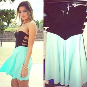 Cute Dress! Xenia black and turquoise.