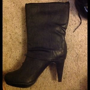 Sexy Faux-Leather Mid-Calf Boots